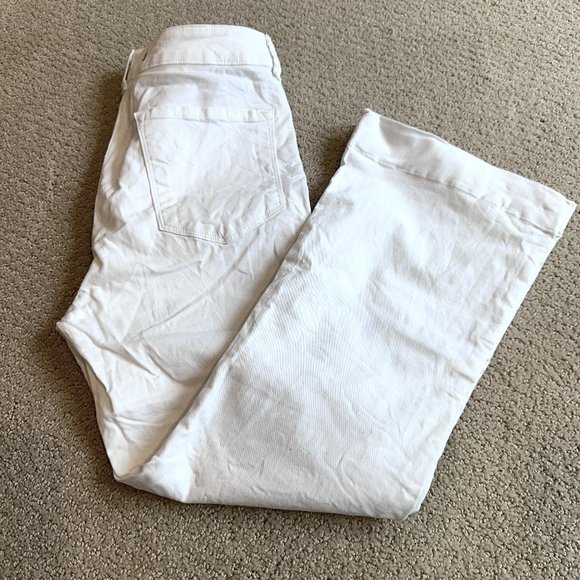 J Brand Jeans Doll White High Rise Crop Bell Bottom Boho Festival Sz 30 #222K120 - Picture 1 of 14